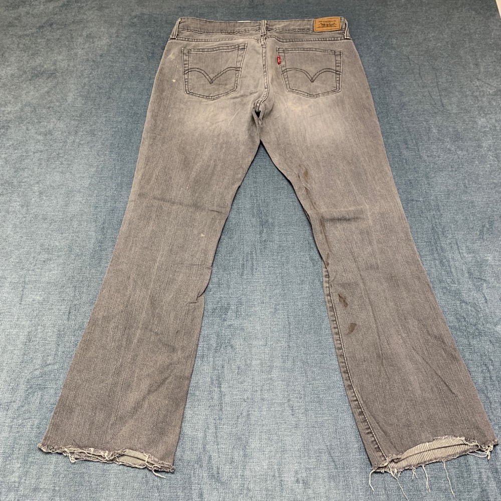 Vintage Levi's 545 Bootcut Jeans Womens 8M 32x29 Gray Cotton Low Rise Frayed Hem
